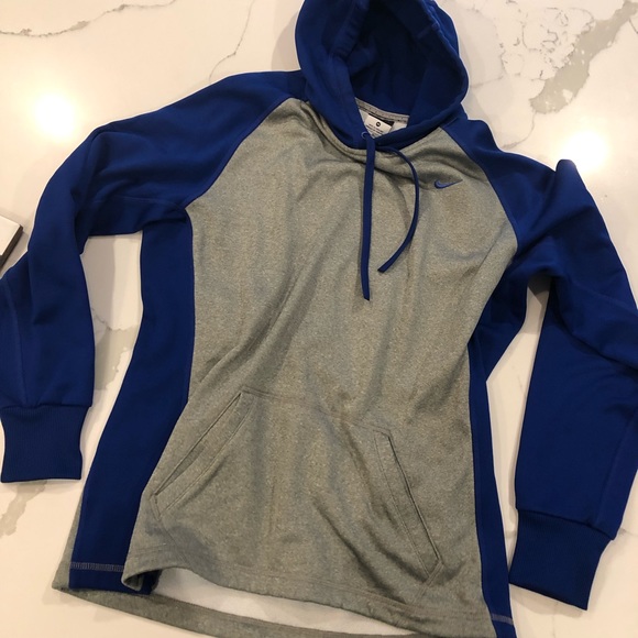 Nike Tops - NIKE THERMA FIT Hoodie Sweatshirt Blue Gray Women’s Size M